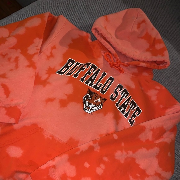 Gildan Other - Bleach dye Buffalo State hoodie
